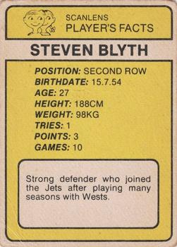 1981 Scanlens #116 Steven Blythe Back